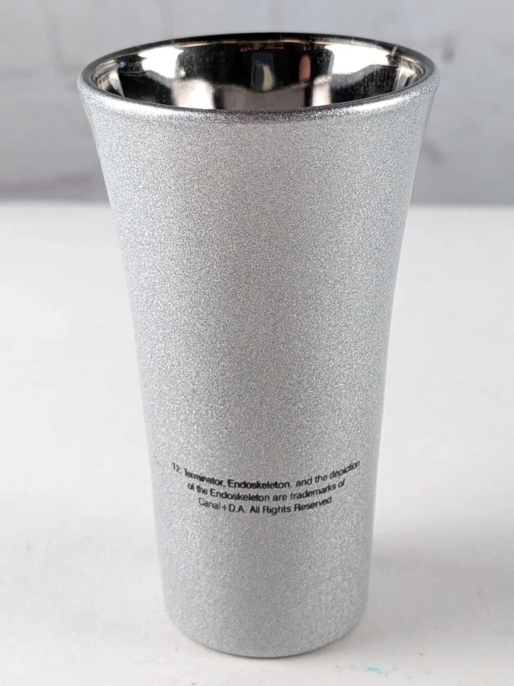 T2-3D Terminator 2 Universal Studios Sparkling Silver Shot Glass